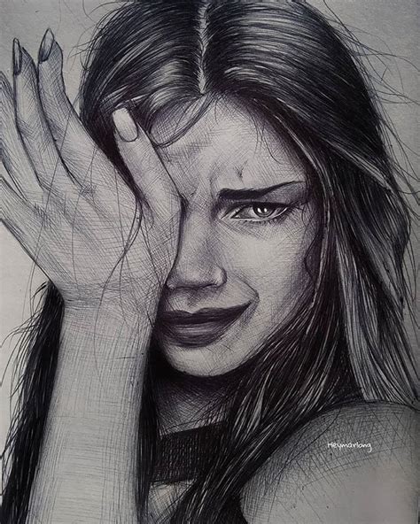 crying girl pencil drawing artofit
