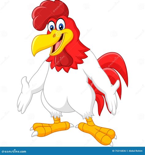 Cute Rooster Cartoon Stock Vector Illustration Of Happy 75316836