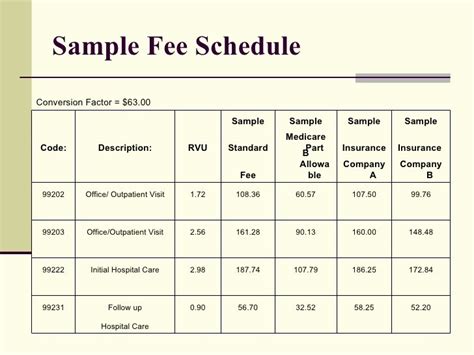 Consultant Fee Schedule Template