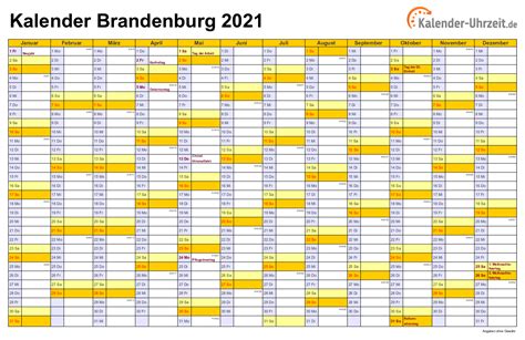 Unser ferienkalender 2021 für alle bundesländer in österreich. Feiertage 2021 Brandenburg + Kalender