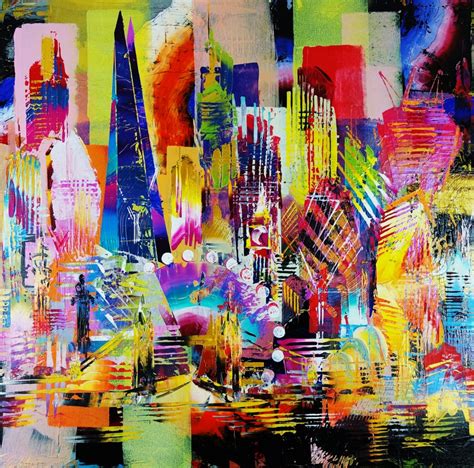Abstract City Painting At Explore Collection Of