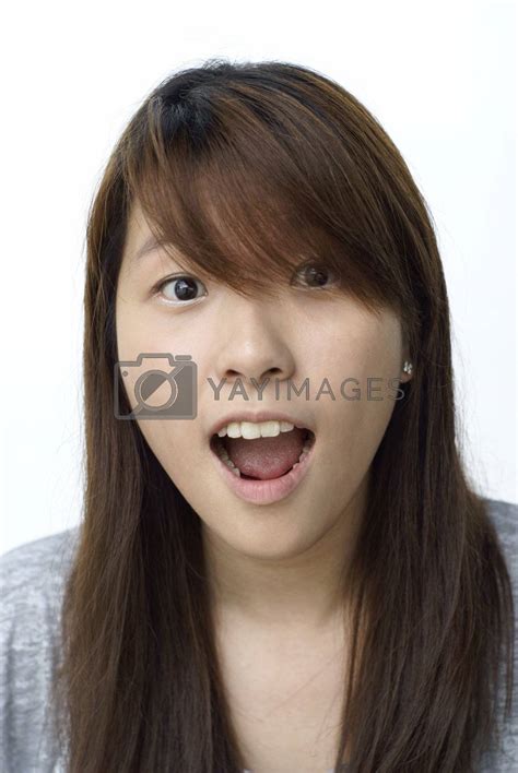 Surprised Asian Lady With Open Mouth By Palangsi Vectors