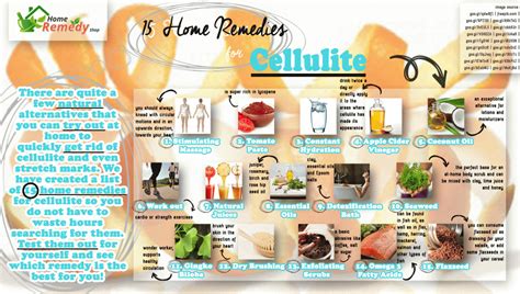 15 Home Remedies For Cellulite Infographic Home Remedies Natural