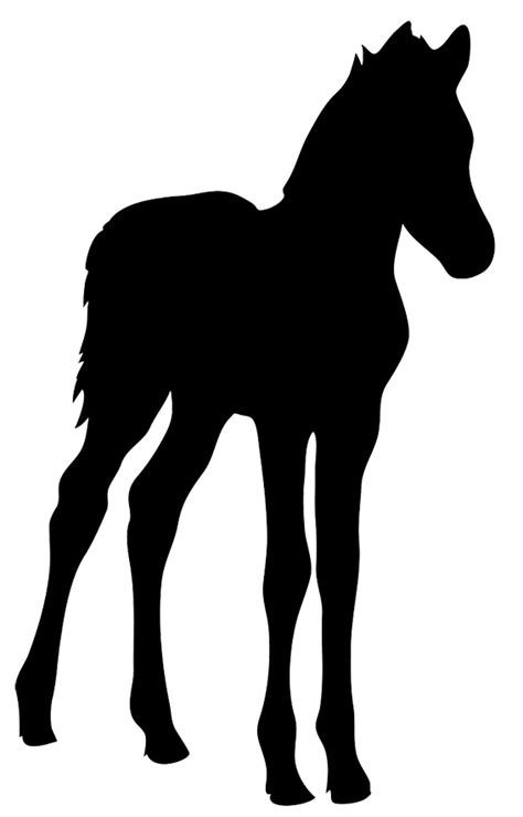 A Black And White Silhouette Of A Horse