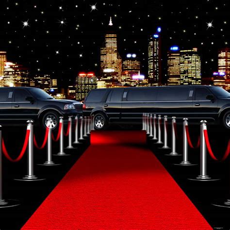 10x10FT Starry Night City Skyline Vintage Car Red Carpet ...