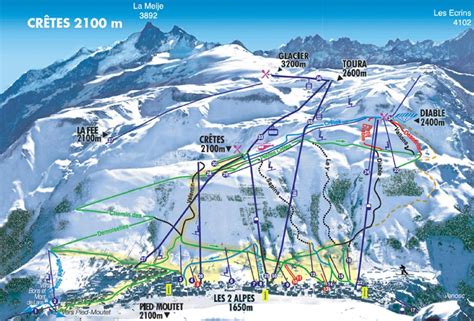 Plans Des Pistes Les 2 Alpes Et Ouverture Des Pistes Sports
