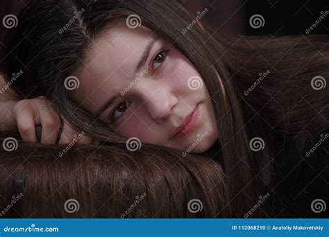 Maiden Sadness Girl Suffering From Severe Depression Stock Photo