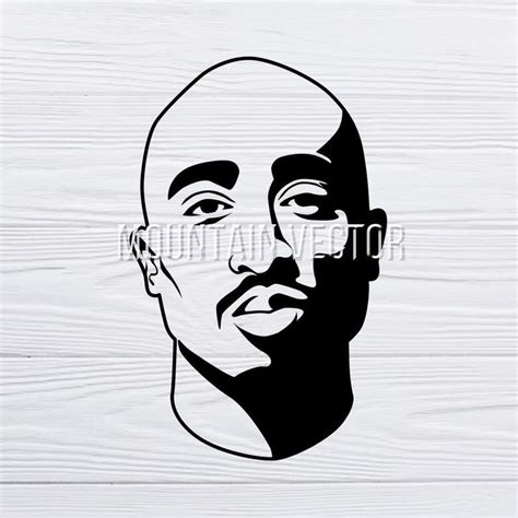 2pac Svg Tupac Shakur Silhouette Svg Tupac Shakur Portrait Etsy