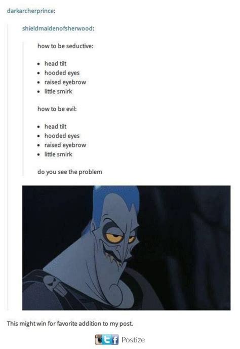 When I Try To Be Evil And I Just Look Seductive Disney Funny Hades Disney