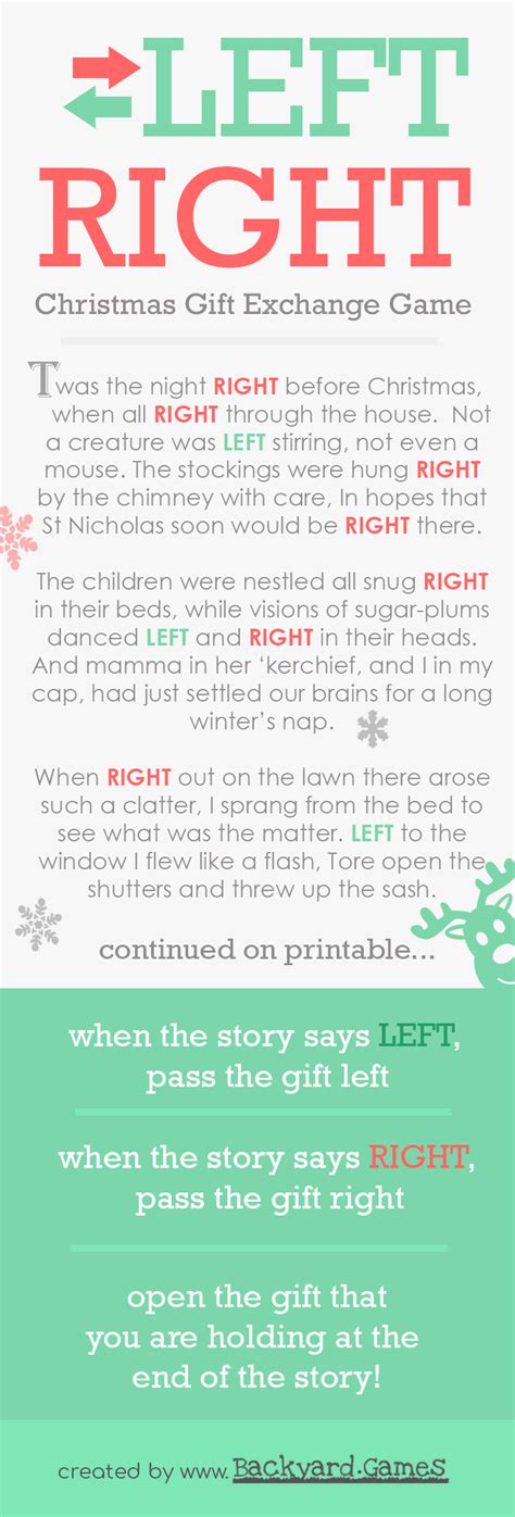 Left Right Christmas T Exchange Game Free Printable