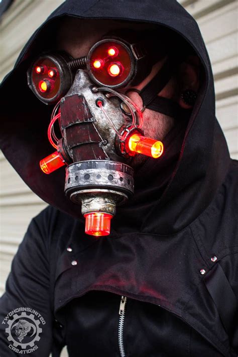 Vermilitron Cyberpunk Dystopian Light Up Mask By Twohornsunited
