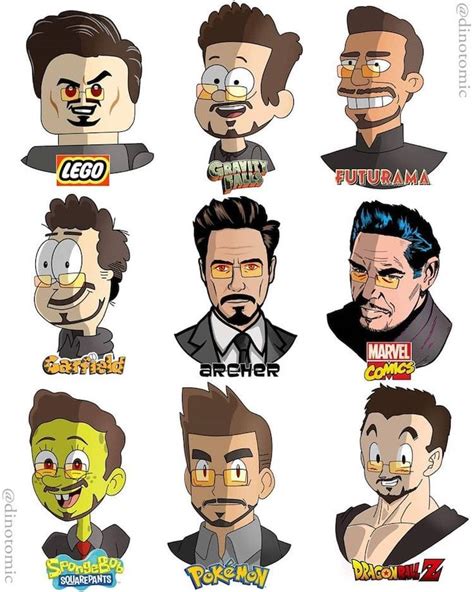 Artist Brilliantly Draws Famous Celebrities In Nine Different Cartoon
