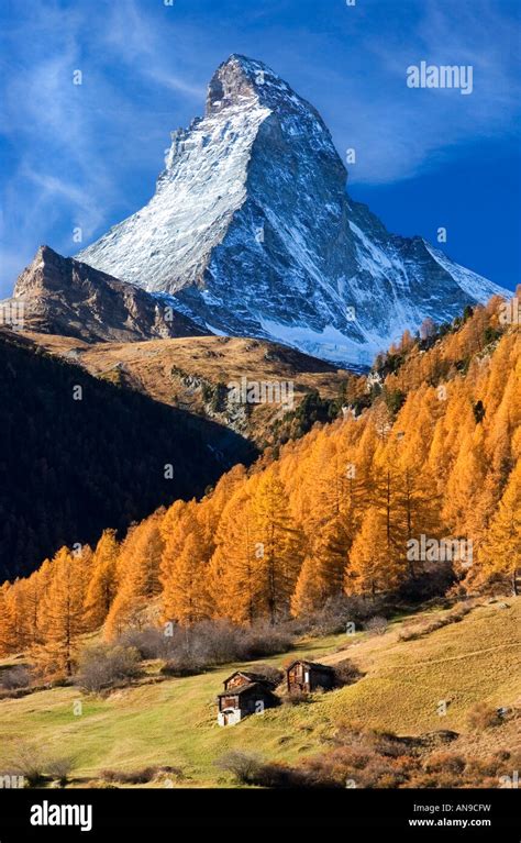 The Matterhorn In Autumn Above Zermatt Switzerland Stock Photo Alamy