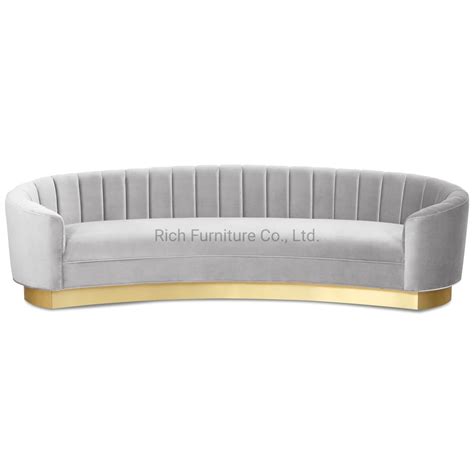 Nordic Luxury Gray Fabric Sofa Living Room Furniture Light Grey Velvet