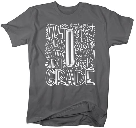 Mens First Grade Teacher T Shirt 1st Grade Typography T Shirt Cute Ba