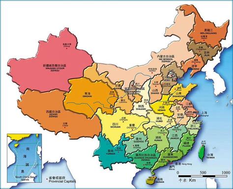 La Carte De La Chine Provinces Carte Des Provinces De La Chine Asie