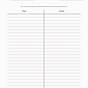 Printable Blank 2 Column Chart Template