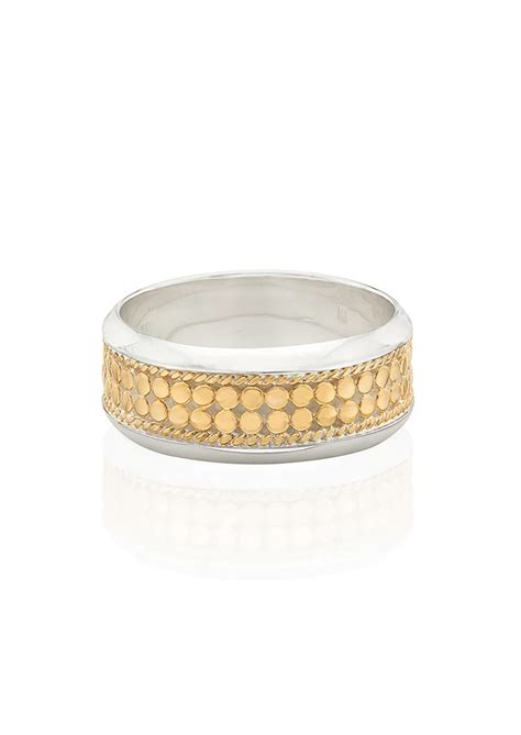 ANNA BECK Classic Wide Band Stacking Ring Gold Silver