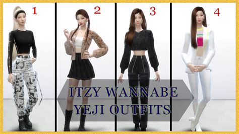 The Sims 4 Itzy Wannabe Yeji Outfits Of Mv Cc Links Youtube