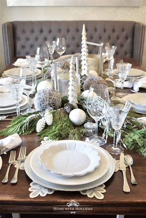 Winter White Snowflake Christmas Table Setting Home With Holliday