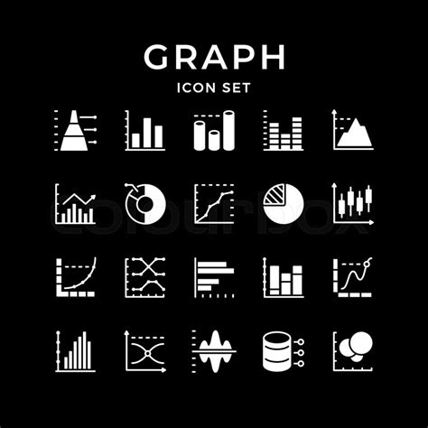 Set Icons Of Graph And Diagram Stock Vector Colourbox