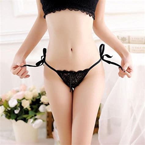 Milly Store Women Lace Tie Panties Bowknot Ribbons Lace Thongs Panties