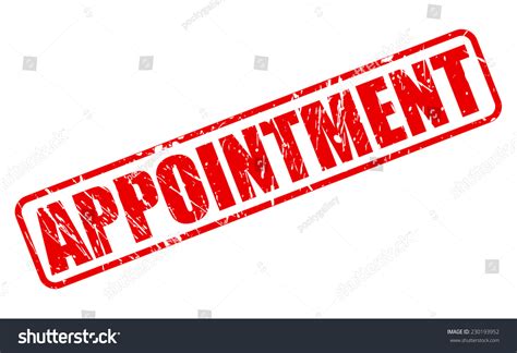 Appointment Red Stamp Text On White Stock Vector Royalty Free