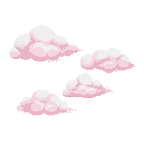 Nubes Pixel Pink Kawaii Freetoedit Sticker By Kim Ashuri
