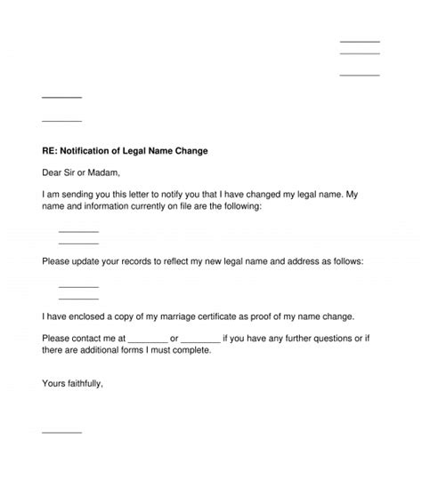 Letter Of Instruction For Legal Name Change Templates At Images And