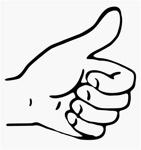 Clip Art Thumbs Up Big Image Thumb Clipart Black And White Hd Png