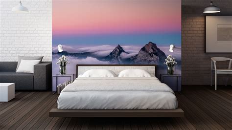 Mountains In The Sky Wall Mural Imagimurals Hand Painted And Custom