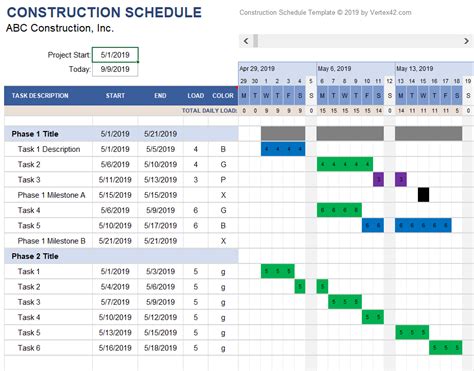 Project Schedule Template Excel Project Schedule Templates Word