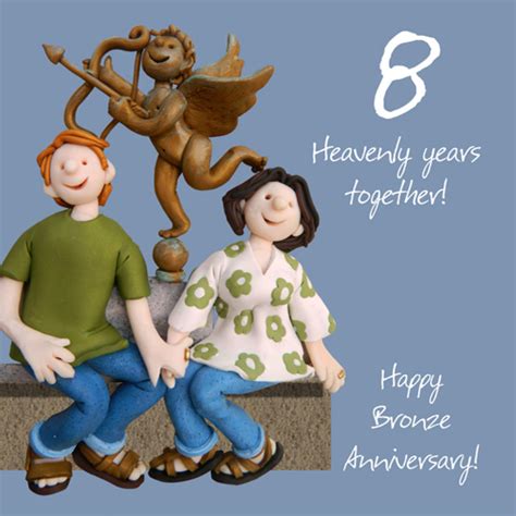 Traditional names exist for some of them: Happy 8th Bronze Anniversary Greeting Card One Lump or Two ...