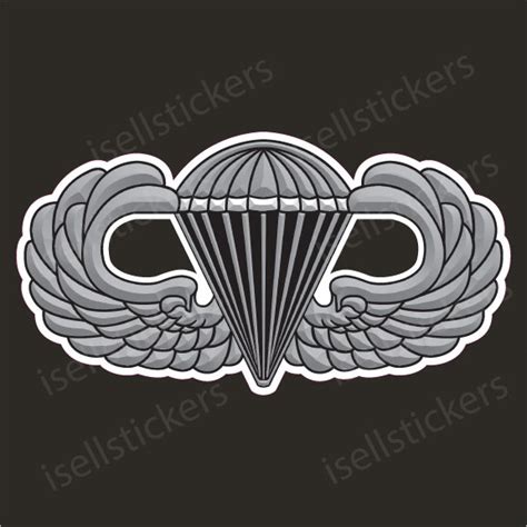 Army Airborne Parachute Jump Wings Ranger Bumper Sticker Window Decal
