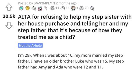 She Refuses To Help Out Her Stepsister With Her House Purchase Is She Wrong
