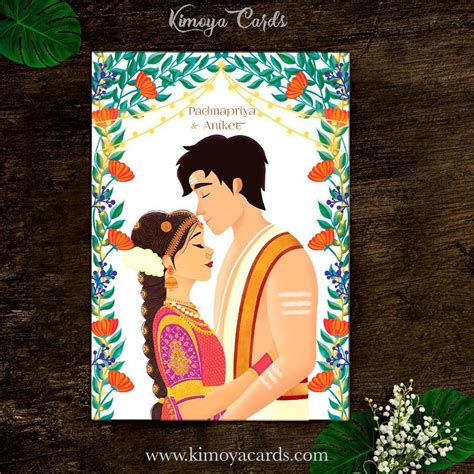 Traditionally, south indians don't have an engagement ceremony and hence, your cards can include a love story leaflet instead of an engagement function one. yellow tamil wedding invite iyegar - Google Search ...