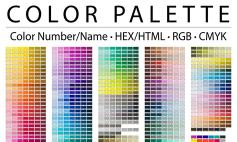 Color Palette Color Chart Print Test Page Color Codes Rgb Hex Html