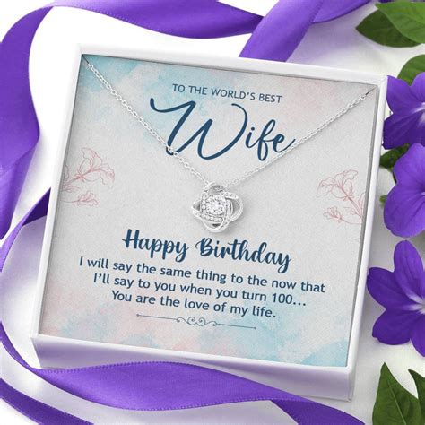Happy Birthday To The Worlds Best Wife Love Knot Necklace Etsy