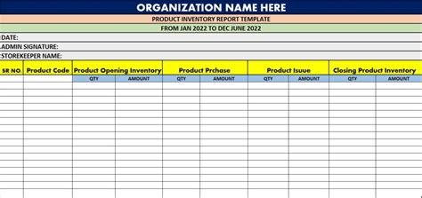 Product Inventory List Templates Excel Word Template