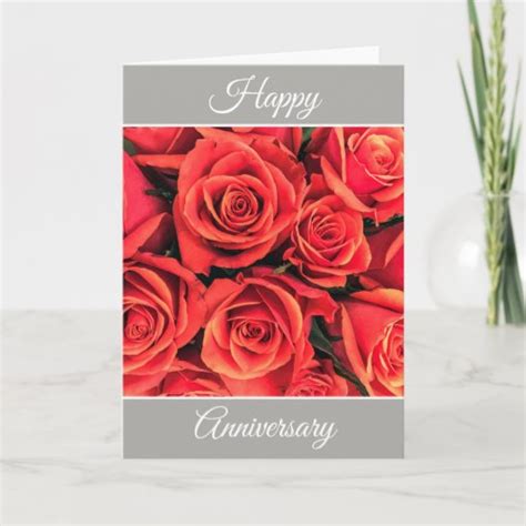 Personalized Happy Anniversary Roses Greeting Card Zazzle