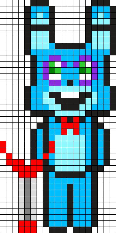 Toy Bonnie Perler Bead Pattern Bead Sprite Pixel Art Grid Pixel The