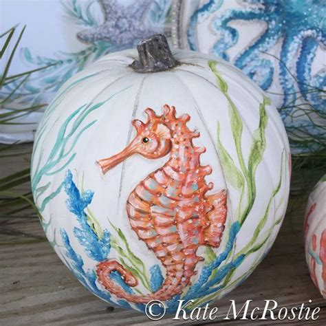 Coastal Seahorse Coastal Pumpkin Kate Mcrostie Coastal Fall Pumpkin