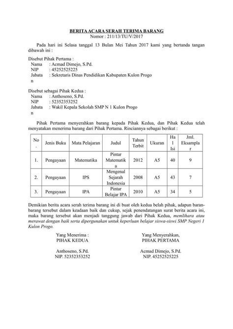 Surat Tanda Terima Dokumen Contoh Tanda Terima Yang Tepat Dan Lengkap