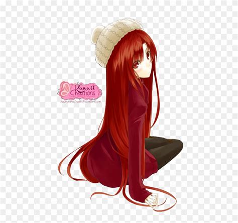 Anime Girl With Red Hair And Red Eyes Posted By Kristine Michael