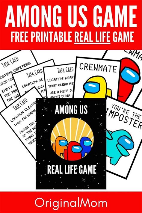 When they described how they play, it sounded a lot like the old game mafia. Among Us FREE Printable Game in Real Life! Play this super ...