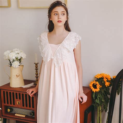 cotton sleepwear nightdress woman summer princess short sleeve nightgown long dress ladies