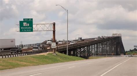 Historic Calcasieu River Bridge In Westlake Louisiana Usa — Stock