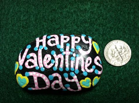 Happy Valentines Day Painted Magnet Rock Happy Valentines Day Happy