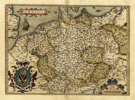Orteliuss Map Of Germany 1570 Photograph By Library Of Congress