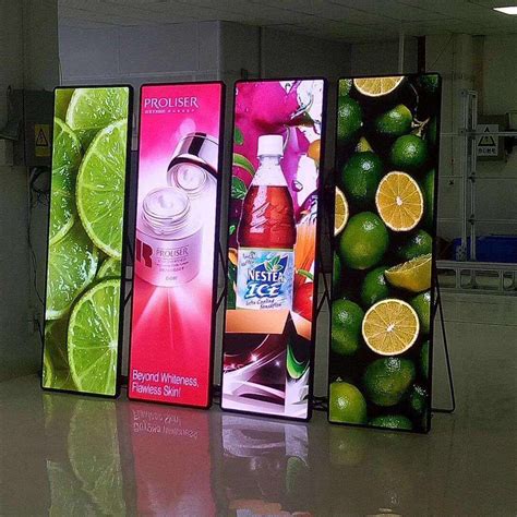 Full Color Indoor Commercial Floor Stand Ultra Thin Digital Advertising